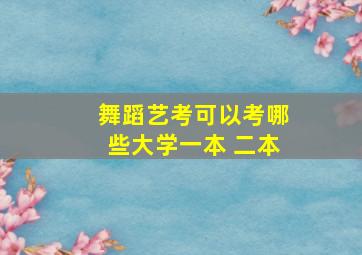 舞蹈艺考可以考哪些大学一本 二本